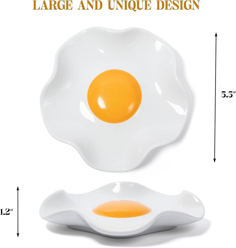 Bee Fried Egg Ceramic Spoon Rest for stove top and kitchen counter | Large and Dishwasher-Safe Sponge holder | Home & kitchen decor | Kitchen Gifts for women | House warming gifts new home - Image 2